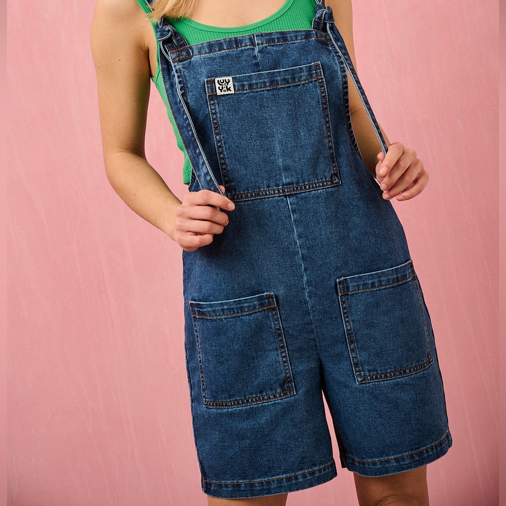 NWT Original Dungaree Shorts in Mid Wash Blue